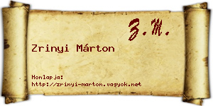 Zrinyi Márton névjegykártya