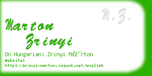 marton zrinyi business card